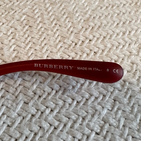 Burberry dark cherry red Matte plaid print rectangular prescription frames - Picture 6 of 10